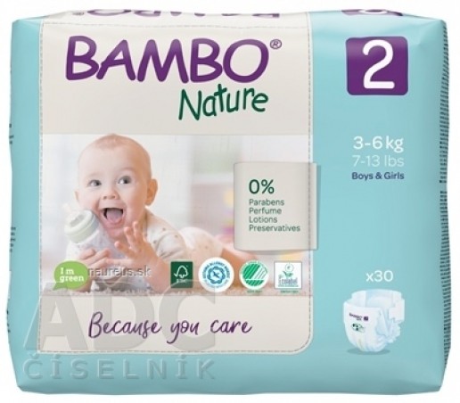 BAMBI 2 (3-6 kg) dětské pleny prodyšné, savost 600 ml (inov.2020) 1x30 ks