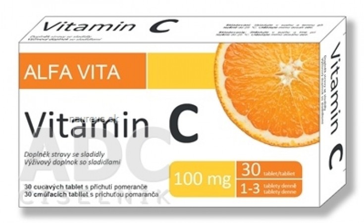 ALFA VITA Vitamin C 100 mg tbl na cucání s příchutí pomeranče 1x30 ks