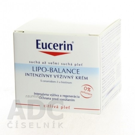 Eucerin LIPO BALANCE intenzivní výživný krém pro suchou a citlivou pokožku 1x50 ml