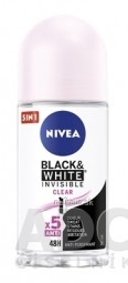 NIVEA Anti-perspirant BLACK & WHITE Clear kuličkový, 48H, 5xAnti 1x50 ml