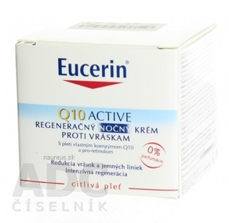 Eucerin Q10 ACTIVE noční krém proti vráskám regenerační na citlivou pokožku 1x50 ml