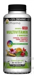 BIO Pharma Multivitamin s minerály IMUNITA + FORTE tbl 90 + 30 (33% ZDARMA) 42 složek (120 ks)