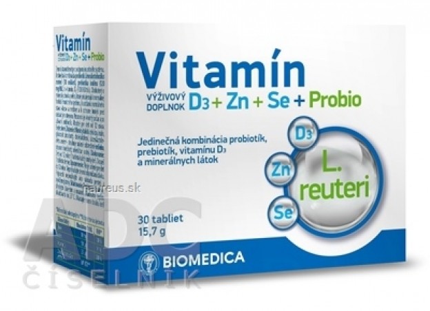 Biomedice Vitamin D3 + Zn + Se + Probio tbl 1x30 ks