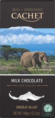 CACHET čokoláda Tanzania Organic mléčná 40% 100g
