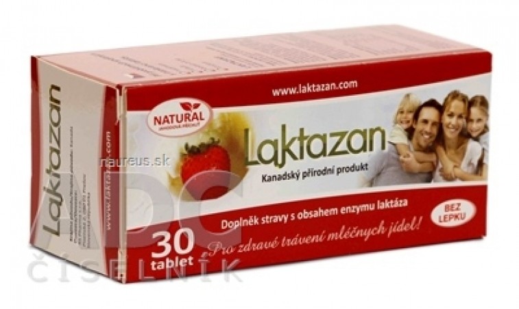LAKTAZAN tablety tbl enzym laktáza s příchutí jahody 1x30 ks
