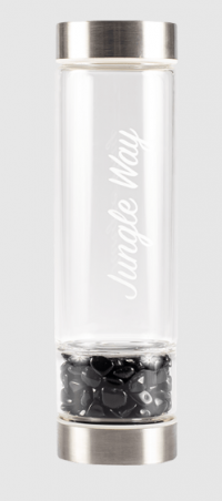Designová skleněná láhev s onyxem