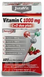 JutaVit Vitamin C 1000 mg + D3 2000 IU duo plus tbl se zinkem, bioflavonoidy a šipkami 1x100 ks
