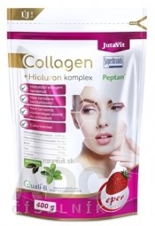 JutaVit Kolagen 10 g + Hyaluron komplex - Jahoda prášek (+ vitamín C, zinek a biotin) 1x400 g