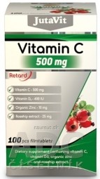 JutaVit Vitamin C 500 mg + D3 400 IU + Zinek 15 mg tbl s extraktem ze šipek 1x100 ks