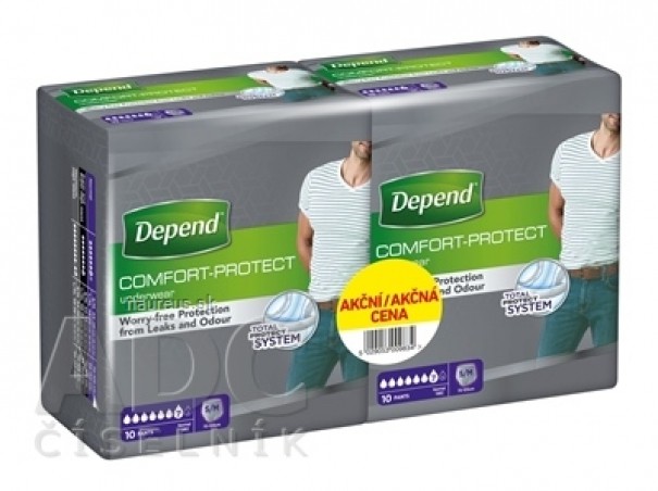 DEPEND NORMAL S/M pro muže DUOPACK natahovací kalhotky 2x10 ks, 1x1 set