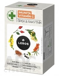 LEROS IMUNITA VITAMIN C, ŠIPKA & RAKYTNÍK bylinný čaj, nálevové sáčky 20x2 g (40 g)