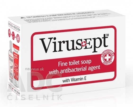 Virusept toaletní mýdlo s antibakteriální přísadou, s vitaminem E, 1x90 g