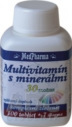 MedPharma MULTIVITAMÍN S MINERÁLY 30 SLOŽEK tbl 100 + 7 zdarma (107 ks)