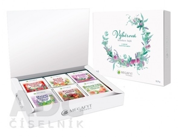 MEGAFYT Kazeta Výběrová kolekce čajů 6 druhů po 5 sáčcích (30 sáčků) 1x53,75 g