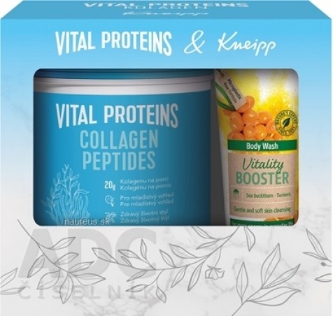 VITAL PROTEINS + Kneipp Dárkové balení Collagen Peptides prášek 567 g + Vitality Booster sprchový gel 200 ml, 1x1 set