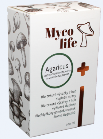 MYCOLIFE-Agaricus (Mandlová houba)- 100 ml - Léčivá super potravina, D vitamínová bomba