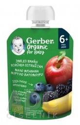 Gerber Organic Kapsička Jablko, banán, borůvka bio ovocná svačinka (od ukonč. 6. měsíce) 1x90 g