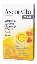 ASCORVITA MAX tbl vitamín C, D a zinek 1x30 ks