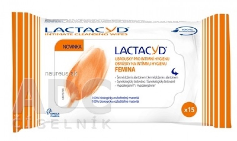 LACTACYD FEMINA ubrousky pro intimní hygienu 1x15 ks
