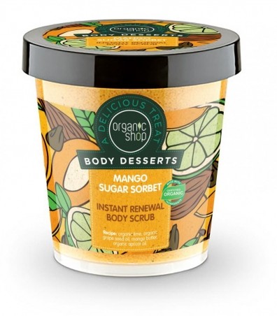Organic Shop - Mangový cukrový sorbet - Tělový peeling 450ml