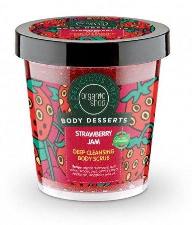 Organic Shop - Jahodový džem - Tělový peeling 450 ml
