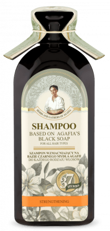 Posilující šampon na bázi černého mýdla Agafja - pro všechny typy vlasů