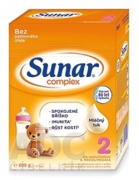 Sunar Complex 2 pokračovací mléčná výživa (od ukonč. 6. měsíce) (inov.2020) 1x600 g