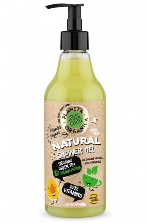 Přírodní sprchový gel 100% vitamíny - Organický zelený čaj a Zlatá Papaja