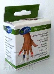MEDIC Bandáž Finger Modrá 2,5cm x 4,5m, náplast elastická (rychloobvaz), 1x1 ks