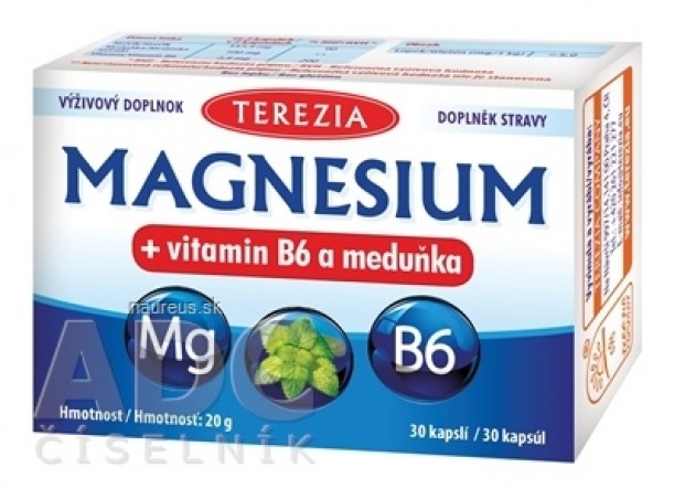 TEREZIA MAGNESIUM + vitamin B6 a meduňka (meduňka) cps 1x30 ks