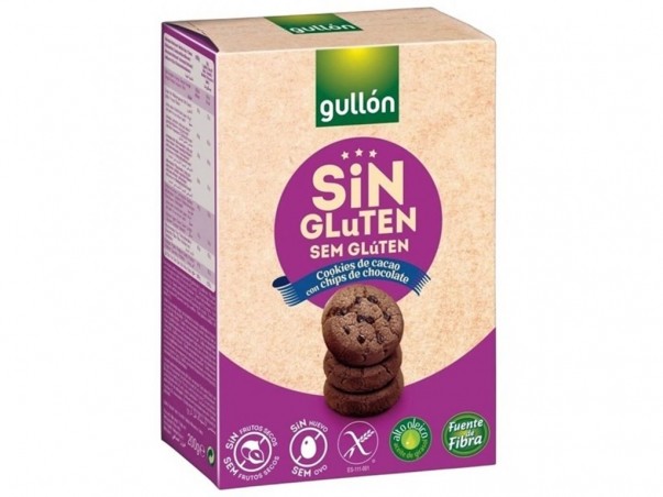 Sušenky Gullon Cookies s kousky čokolády bez lepku 200g