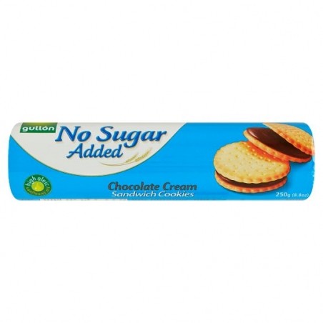 Sušenky Gullon Sandwich cookies plněné čokoládovým krémem bez cukru 250g