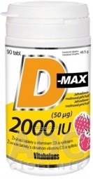 Vitabalans D-max 2000 IU (50 mikrogramů) žvýkací tablety 1x90 ks