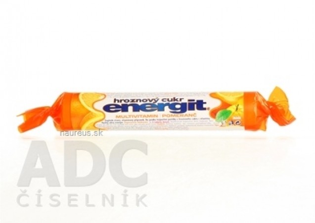 Energit hroznový cukr MULTIVITAMÍN, Pomeranč pastilky 1x17 ks (37,4 g)