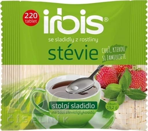 Irbis Stévie tbl (stolní sladidlo na bázi glykosidů steviolu) náhradní balení 1x220 ks