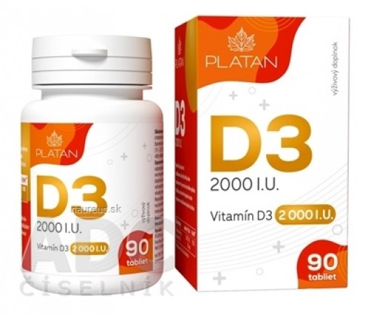 PLATAN Vitamin D3 2000 IU tbl 1x90 ks