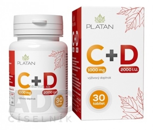 PLATAN Vitamin C 1000 mg + D 2000 IU tbl s postupným uvolňováním 1x30 ks