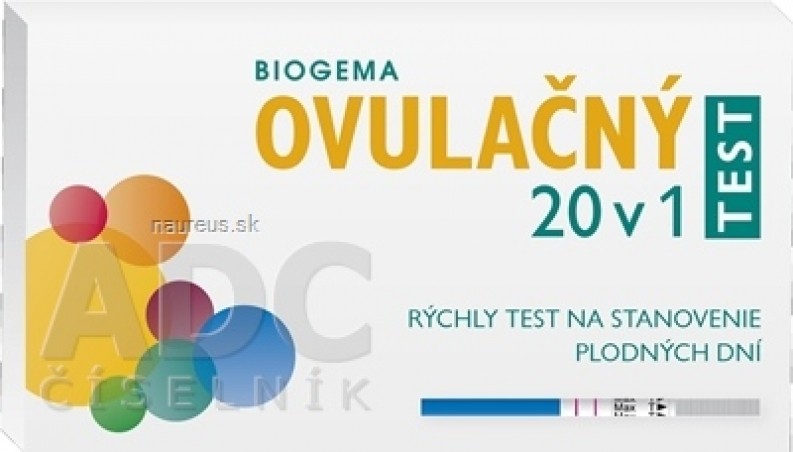 BIOGEMA OVULAČNÍ TEST 20 v 1 rychlý test na stanovení plodných dnů 1x20 ks