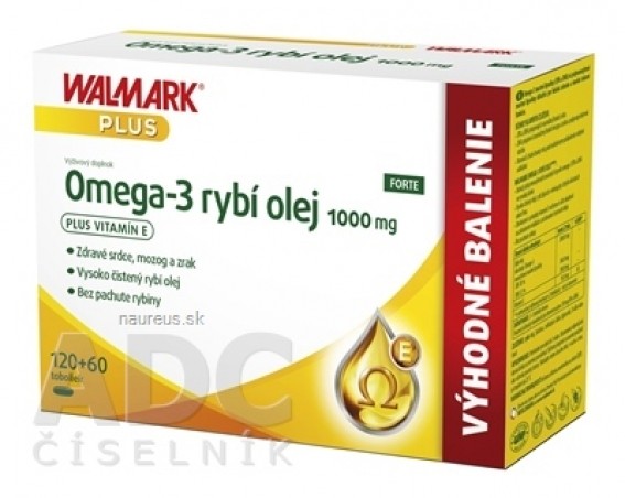 WALMARK Omega 3 rybí olej FORTE cps (výhodné balení) 1x180 ks