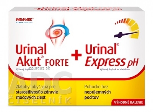 Urinal Akut FORTE + Urinal Express pH PROMO 2022 tbl 10 ks + sáčky 6 ks, 1x1 set