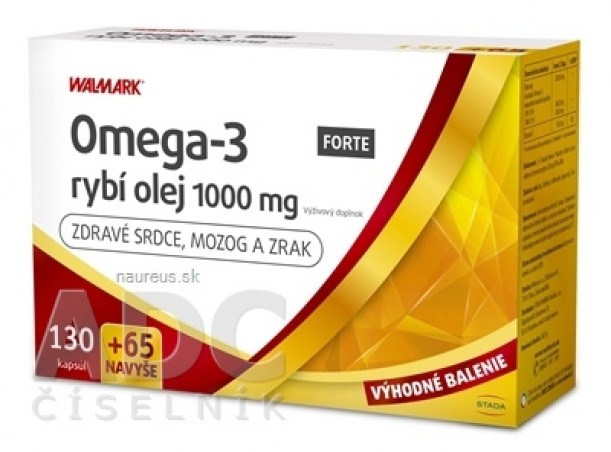 WALMARK Omega-3 rybí olej FORTE PROMO 2021 cps 130 + 65 navíc (195 ks)