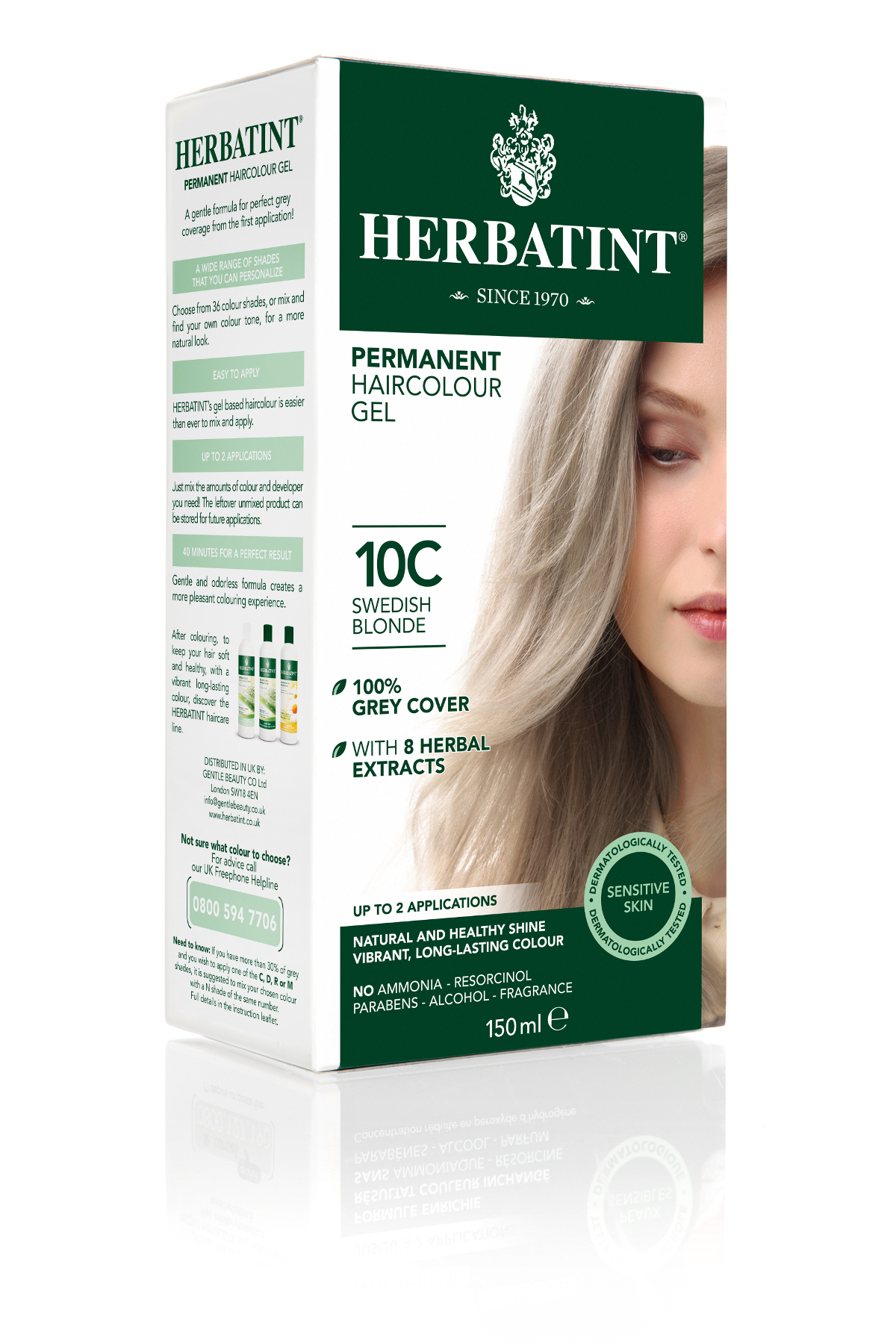 HERBATINT HERBATINT 10C švédská blond permanentní barva na vlasy  150 ml