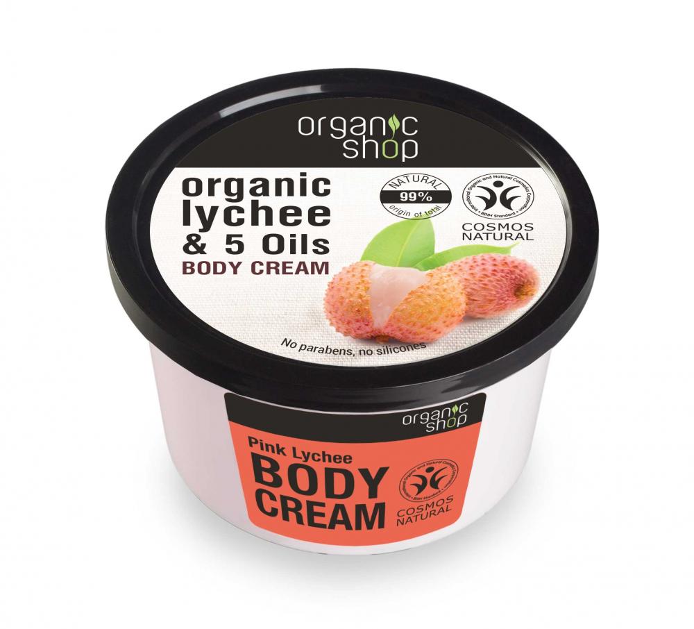 Organic Shop - Růžové Liči - Tělový krém 250 ml