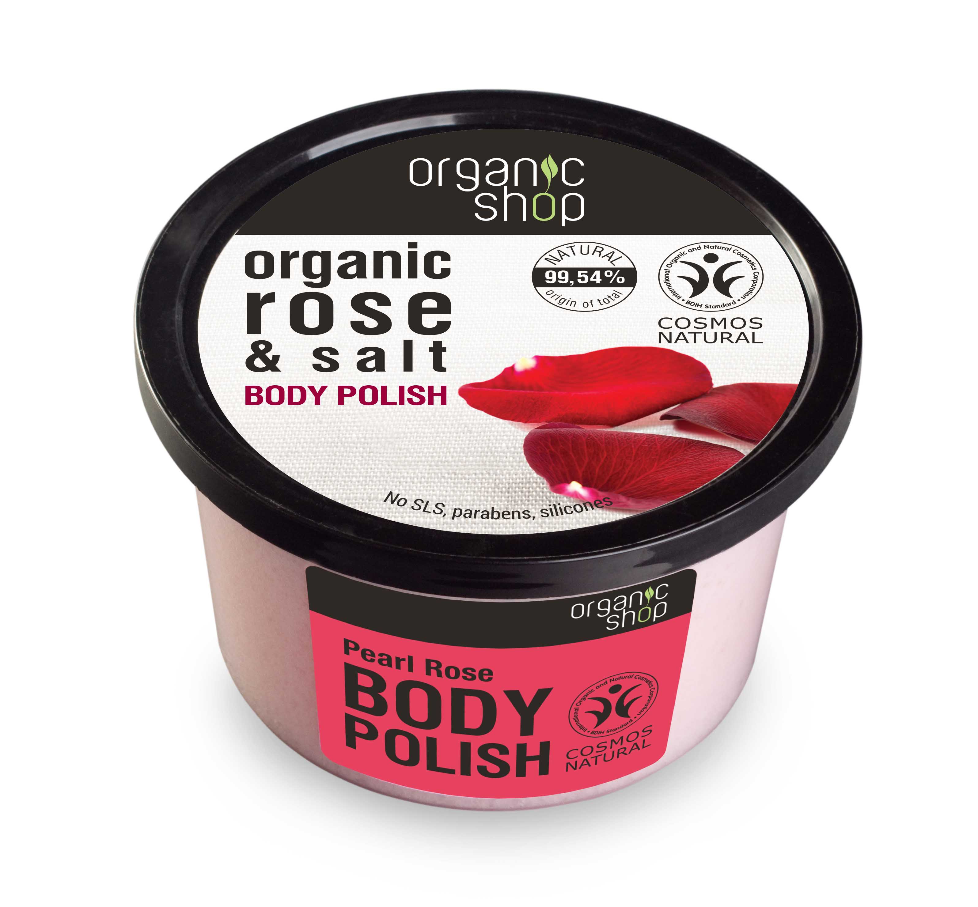 Organic Shop - Růžové perly - Tělový peeling 250 ml