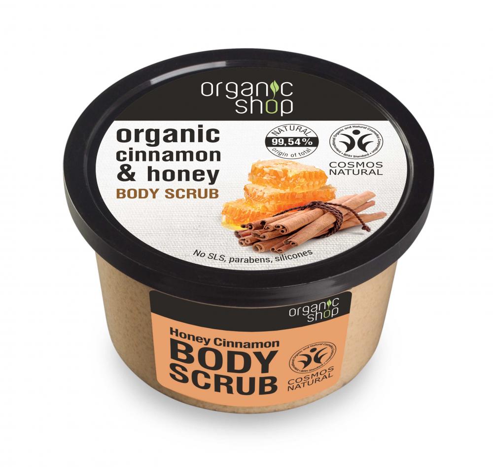 Organic Shop - Med & Skořice - Tělový peeling 250 ml