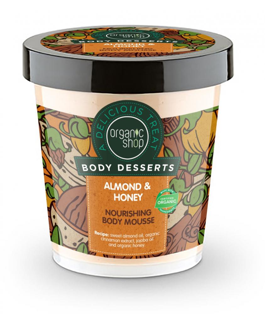 Levně Organic Shop Organic Shop - Mandle & Med - Výživná tělová pěna 450 ml