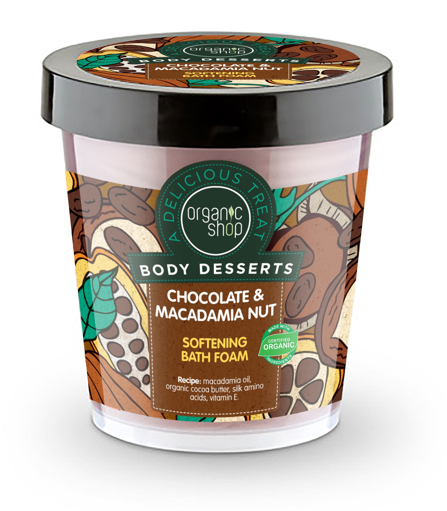 Organic Shop - Čokoláda & makadamový ořech - Pěna do koupele 450 ml