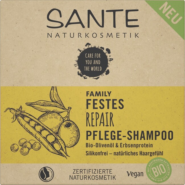Levně Sante REPAIR tuhý šampon BIO oliva s proteiny 60g