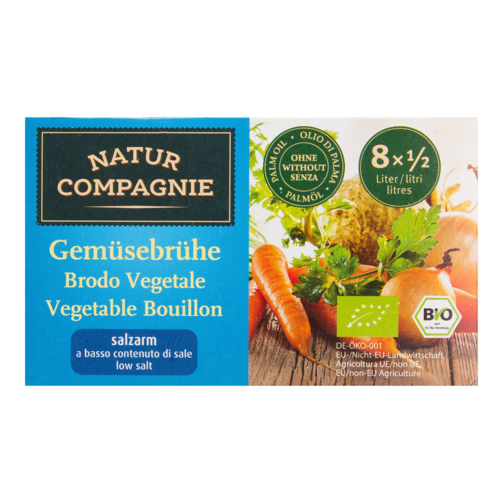 Levně Country Life Bujon zeleninový kostky s nízkým obsahem soli 68 g BIO NATUR COMPAGNIE 68 g