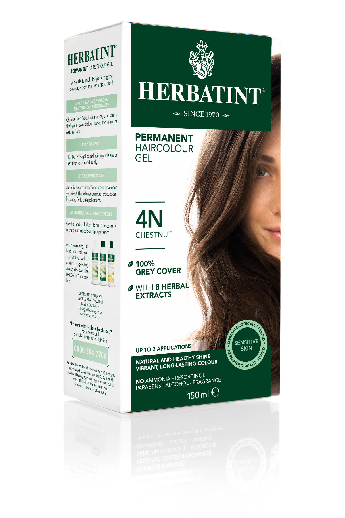 HERBATINT HERBATINT 4N kaštan permanentní barva na vlasy  150 ml